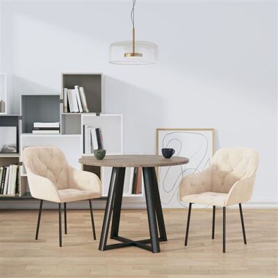Vidaxl - Velours crème Chaise de salle à manger - 2 unités - Publicité Vidaxl - Velours crème Chaise de salle à manger - 2 unités - Publicité