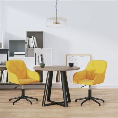 vidaXL 2 Chaises de salle à manger en velours jaune - Chaises de cuisine - Publicité vidaXL 2 Chaises de salle à manger en velours jaune - Chaises de cuisine - Publicité
