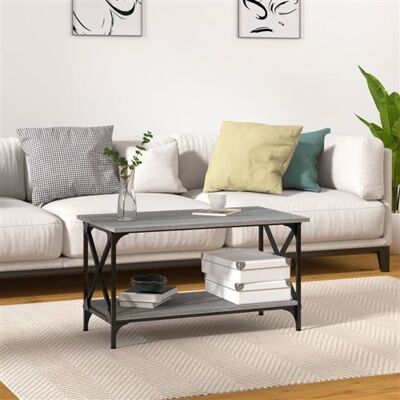 Non communiqué vidaXL Table basse Sonoma gris 80x45x45 cm Bois d'ingénierie et fer Gris - Publicité Non communiqué vidaXL Table basse Sonoma gris 80x45x45 cm Bois d'ingénierie et fer Gris - Publicité