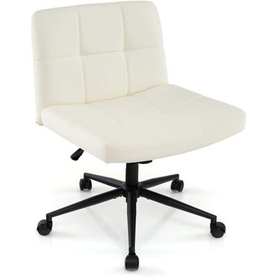 Chaise de Bureau en ‘U’ Costway - Réglable, Pivotante, Beige - Publicité Chaise de Bureau en ‘U’ Costway - Réglable, Pivotante, Beige - Publicité