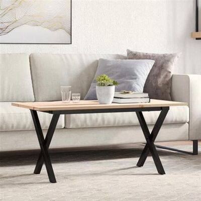 vidaXL Table basse X-Frame Bois de pin massif et fer forgé - Table de salon - Publicité vidaXL Table basse X-Frame Bois de pin massif et fer forgé - Table de salon - Publicité