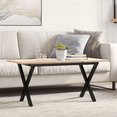 vidaXL Table basse X-Frame 100x50x45 cm Bois de pin massif & Fer forgé - Table basse - Publicité vidaXL Table basse X-Frame 100x50x45 cm Bois de pin massif & Fer forgé - Table basse - Publicité