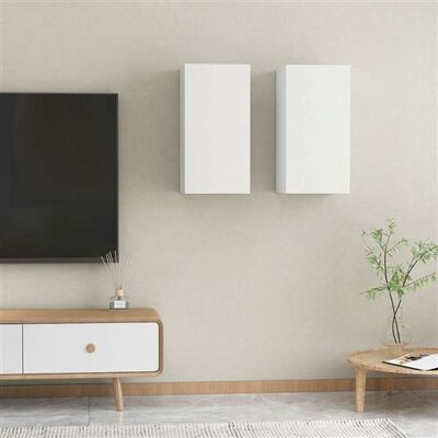 Ensemble de meubles TV muraux blancs vidaXL - 2 pièces, 30,5x30x60 cm - Publicité Ensemble de meubles TV muraux blancs vidaXL - 2 pièces, 30,5x30x60 cm - Publicité