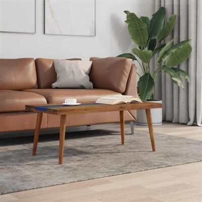 vidaXL Table basse Teck Résine 100 x 50 x 40 cm Brun - Publicité vidaXL Table basse Teck Résine 100 x 50 x 40 cm Brun - Publicité