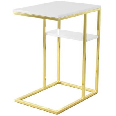 KAYOOM Lucilla 225 Blanc/Or Table d'Appoint Moderne en Forme de C - Publicité KAYOOM Lucilla 225 Blanc/Or Table d'Appoint Moderne en Forme de C - Publicité