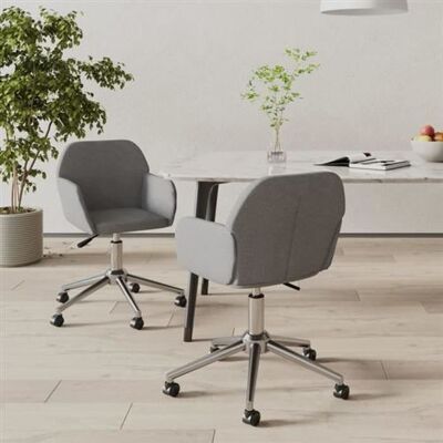 Ensemble de 2 chaises de salle à manger pivotantes VIDAXL Gris - Publicité Ensemble de 2 chaises de salle à manger pivotantes VIDAXL Gris - Publicité