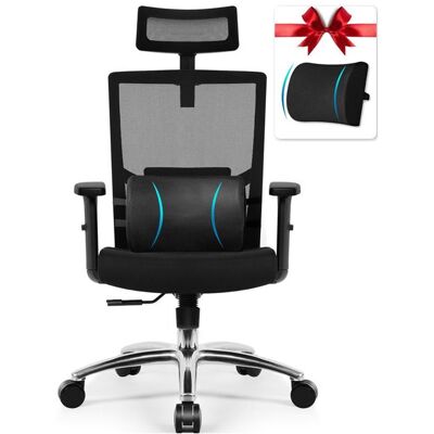 Non communiqué Fauteuil de Bureau Charge 200KG, Chaise Bureau Ergonomique Dossier inclinable verrouillable, Accoudoirs Soutien Lombaire Réglables Appui-Tête Ajustable Noir - Publicité Non communiqué Fauteuil de Bureau Charge 200KG, Chaise Bureau Ergonomique Dossier inclinable verrouillable, Accoudoirs Soutien Lombaire Réglables Appui-Tête Ajustable Noir - Publicité