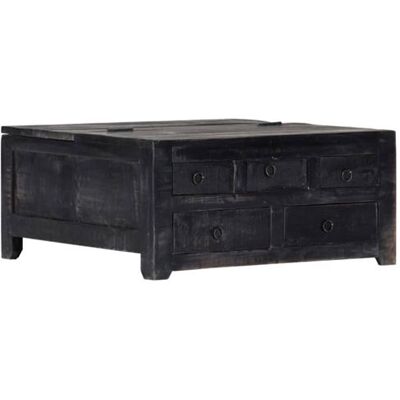 Table basse en bois de manguier noir 65cm - Table de salon - Publicité Table basse en bois de manguier noir 65cm - Table de salon - Publicité