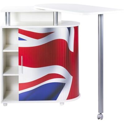 Simmob Meuble Mange-Debout Blanc Drapeau Anglais 4 Niches L 110 H 105.3 P 55 cm - L 110 x l 55 x H 105.3 cm Blanc - Publicité Simmob Meuble Mange-Debout Blanc Drapeau Anglais 4 Niches L 110 H 105.3 P 55 cm - L 110 x l 55 x H 105.3 cm Blanc - Publicité