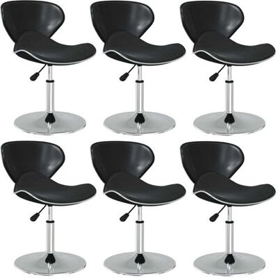 vidaXL 6 Chaises de salle à manger en cuir synthétique noir - Chaises de salle à manger - Publicité vidaXL 6 Chaises de salle à manger en cuir synthétique noir - Chaises de salle à manger - Publicité