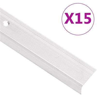 vidaXL Profils de Bord de Escalier en Aluminium - 15 Pièces - Publicité vidaXL Profils de Bord de Escalier en Aluminium - 15 Pièces - Publicité