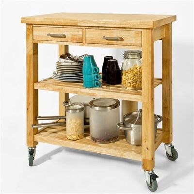SOBUY Chariot de Cuisine avec Étagères - Bois Naturel - 80x40x90cm - Type Cuisine - Publicité SOBUY Chariot de Cuisine avec Étagères - Bois Naturel - 80x40x90cm - Type Cuisine - Publicité
