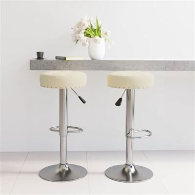 vidaXL Tabourets de Bar - Crème Réglable 360 Rotation 2 pièces - Publicité vidaXL Tabourets de Bar - Crème Réglable 360 Rotation 2 pièces - Publicité