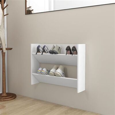Non communiqué vidaXL Armoire à Chaussures Murale Etagère à Chaussures Organisateur Range-chaussures Salon Entrée Intérieur Blanc 80x18x60 cm Aggloméré Blanc - Publicité Non communiqué vidaXL Armoire à Chaussures Murale Etagère à Chaussures Organisateur Range-chaussures Salon Entrée Intérieur Blanc 80x18x60 cm Aggloméré Blanc - Publicité