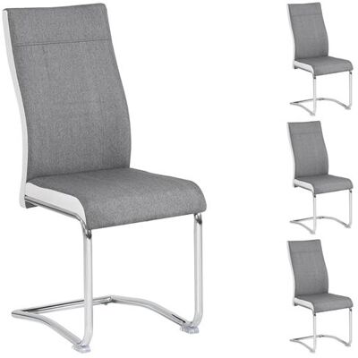 Lot de 4 chaise idimex en metal non empilable non pliable interieur H. 98 cm gris gris - Publicité Lot de 4 chaise idimex en metal non empilable non pliable interieur H. 98 cm gris gris - Publicité