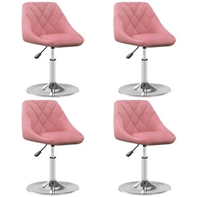vidaXL Chaise de salle à manger pivotante en velours rose - lot de 4 - Publicité vidaXL Chaise de salle à manger pivotante en velours rose - lot de 4 - Publicité