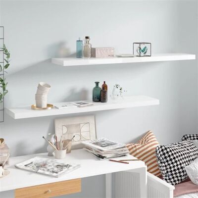 Non communiqué Étagère murale flottante 2pcs Blanc brillant 120x23,5x3,8cm MDF Blanc brillant - Publicité Non communiqué Étagère murale flottante 2pcs Blanc brillant 120x23,5x3,8cm MDF Blanc brillant - Publicité