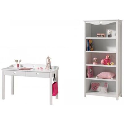 Vipack Amori Bureau et Bibliothèque Blanc - Ensemble de Mobilier - Publicité Vipack Amori Bureau et Bibliothèque Blanc - Ensemble de Mobilier - Publicité