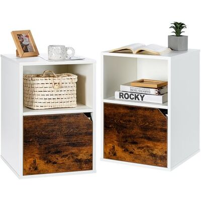 Non communiqué Giantex Lot de 2 Tables de Nuit Modernes avec Rangement, Table de Chevet Carrée avec Étagère Ouverte et Placard, 40 x 40 x 59 cm, Blanc Blanc - Publicité Non communiqué Giantex Lot de 2 Tables de Nuit Modernes avec Rangement, Table de Chevet Carrée avec Étagère Ouverte et Placard, 40 x 40 x 59 cm, Blanc Blanc - Publicité