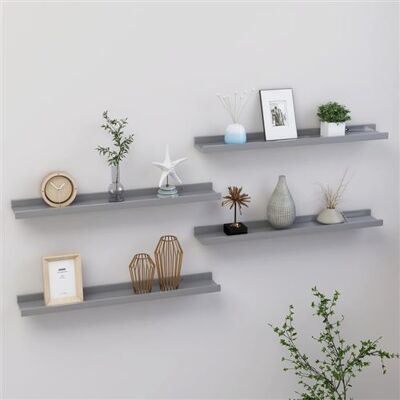 Non communiqué vidaXL Wandschappen 4 st 60x9x3 cm grijs326675 Gris - Publicité Non communiqué vidaXL Wandschappen 4 st 60x9x3 cm grijs326675 Gris - Publicité