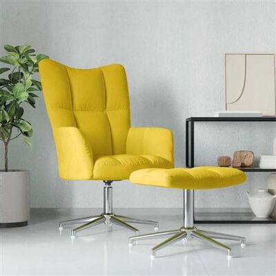 Non communiqué vidaXL Chaise de relaxation avec tabouret Jaune moutarde Velours328135 Jaune - Publicité Non communiqué vidaXL Chaise de relaxation avec tabouret Jaune moutarde Velours328135 Jaune - Publicité