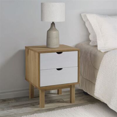 Non communiqué Table de chevet OTTA marron et blanc 45x39x57cm bois pin massif Marron et blanc - Publicité Non communiqué Table de chevet OTTA marron et blanc 45x39x57cm bois pin massif Marron et blanc - Publicité