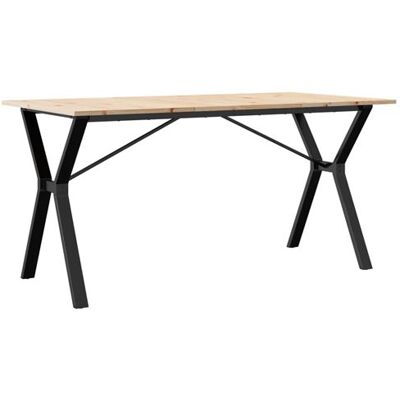 Table à manger Y-Frame vidaXL - Bois massif pin et acier - 140x80x75 cm - Publicité Table à manger Y-Frame vidaXL - Bois massif pin et acier - 140x80x75 cm - Publicité