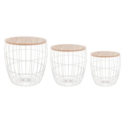 Atmosphera - 3 Tables à café filaires Atomic - Diam. 40 cm - Blanc Blanc - Publicité Atmosphera - 3 Tables à café filaires Atomic - Diam. 40 cm - Blanc Blanc - Publicité