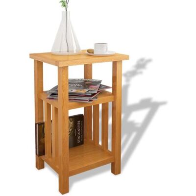vidaXL Awo22676 - Table d'appoint en chêne massif avec étagère à journaux - Publicité vidaXL Awo22676 - Table d'appoint en chêne massif avec étagère à journaux - Publicité