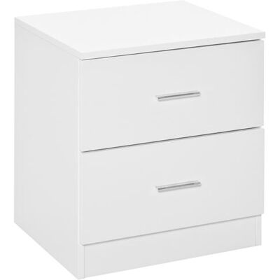 Non communiqué Chevet table de nuit style contemporain 2 tiroirs poignées alu blanc Blanc - Publicité Non communiqué Chevet table de nuit style contemporain 2 tiroirs poignées alu blanc Blanc - Publicité