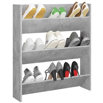 Non communiqué vidaXL Armoire à chaussures murale Gris béton 80x18x90 cm Aggloméré Gris - Publicité Non communiqué vidaXL Armoire à chaussures murale Gris béton 80x18x90 cm Aggloméré Gris - Publicité