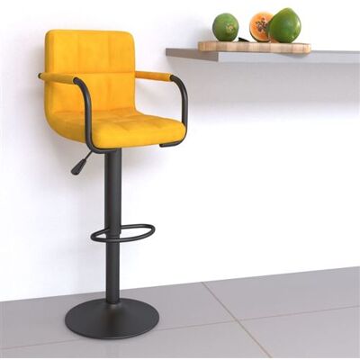 Vidaxl - Tabouret de cuisine en velours jaune - 144906 - Publicité Vidaxl - Tabouret de cuisine en velours jaune - 144906 - Publicité