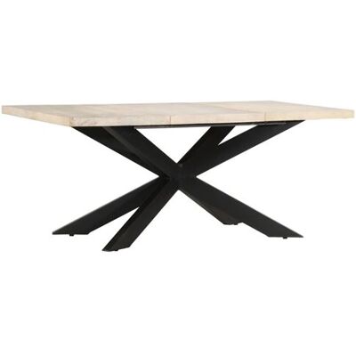 Table à manger en bois de mango massif blanche vidaXL - Table à manger - Publicité Table à manger en bois de mango massif blanche vidaXL - Table à manger - Publicité