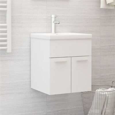 vidaXL Meuble sous-lavabo blanc avec lavabo intégré - Unité de salle de bain - Publicité vidaXL Meuble sous-lavabo blanc avec lavabo intégré - Unité de salle de bain - Publicité