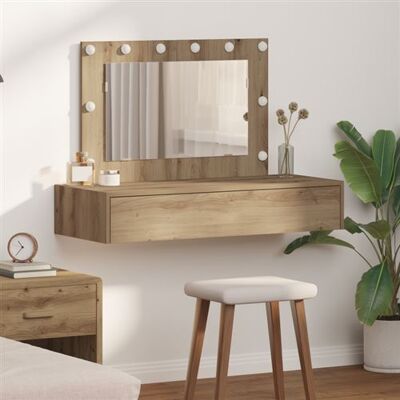 vidaXL Bois massif de chêne et panneau de particules, miroir 100 x 40 x 70 cm Marron - Meuble - Publicité vidaXL Bois massif de chêne et panneau de particules, miroir 100 x 40 x 70 cm Marron - Meuble - Publicité