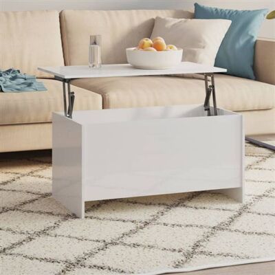 vidaXL Nova Table basse blanc brillant 102x55.5x52.5 cm - Publicité vidaXL Nova Table basse blanc brillant 102x55.5x52.5 cm - Publicité