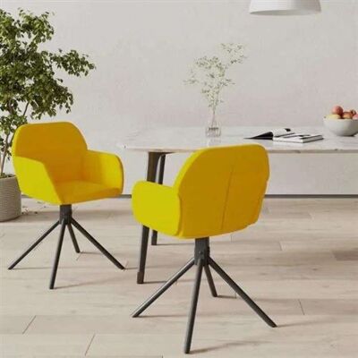 vidaXL Chaises de salle à manger en velours jaune - Chaises de salle à manger - Publicité vidaXL Chaises de salle à manger en velours jaune - Chaises de salle à manger - Publicité