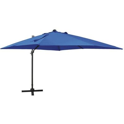 Parasol Volant avec Poteau et Lumières LED Bleu - Parasol de Jardin - Publicité Parasol Volant avec Poteau et Lumières LED Bleu - Parasol de Jardin - Publicité