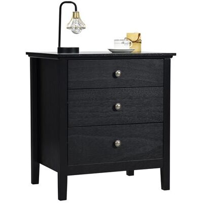Non communiqué Giantex Table de Chevet à 3 Tiroirs, 60 cm x 45 cm x 66 cm, Table de Nuit avec Grand Espace, Style Elégant, Table d’Appoint, Noir Noir - Publicité Non communiqué Giantex Table de Chevet à 3 Tiroirs, 60 cm x 45 cm x 66 cm, Table de Nuit avec Grand Espace, Style Elégant, Table d’Appoint, Noir Noir - Publicité