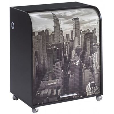 Simmob Bureau Informatique Noir à Roulettes - New York 500 - L 79.2 x l 53.2 x H 93.8 cm Noir - Publicité Simmob Bureau Informatique Noir à Roulettes - New York 500 - L 79.2 x l 53.2 x H 93.8 cm Noir - Publicité