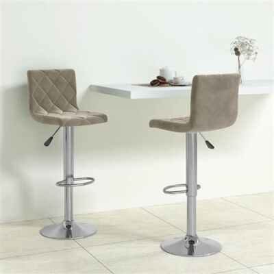 Tabourets de bar gris clair en velours vidaXL 2 pièces - Publicité Tabourets de bar gris clair en velours vidaXL 2 pièces - Publicité
