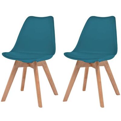 Ensemble de 2 Chaises de salle à manger, plastique turquoise vidaXL - Chaise de salle à manger - Publicité Ensemble de 2 Chaises de salle à manger, plastique turquoise vidaXL - Chaise de salle à manger - Publicité
