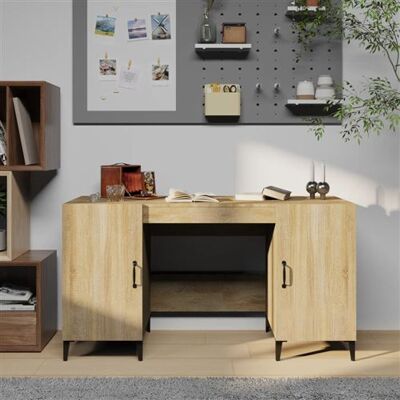 Bureau Sonoma Chêne vidaXL - 140x50x75 cm Table de Bureau - Publicité Bureau Sonoma Chêne vidaXL - 140x50x75 cm Table de Bureau - Publicité