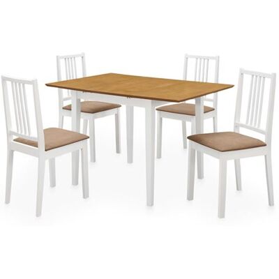 vidaXL Ensemble de Salle à Manger 5 Pièces - Mobilier MDF Blanc Extensible - Publicité vidaXL Ensemble de Salle à Manger 5 Pièces - Mobilier MDF Blanc Extensible - Publicité