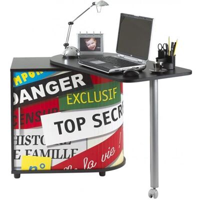 Simmob Bureau Pivotant Noir et Meuble de Rangement - Top Secret 300 - L 105 x l 55 x H 74.7 cm Noir - Publicité Simmob Bureau Pivotant Noir et Meuble de Rangement - Top Secret 300 - L 105 x l 55 x H 74.7 cm Noir - Publicité