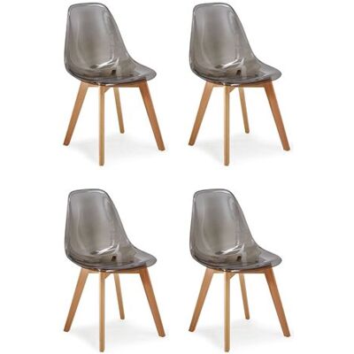 Menzzo Lot de 4 chaise paris prix interieur non empilable non pliable en bois H. 80 cm transparent Gris - Publicité Menzzo Lot de 4 chaise paris prix interieur non empilable non pliable en bois H. 80 cm transparent Gris - Publicité