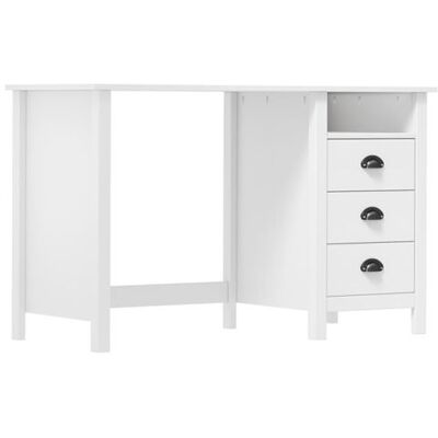 Non communiqué vidaXL Bureau Hill avec 3 tiroirs 120x50x74 cm Bois pin massif Blanc - Publicité Non communiqué vidaXL Bureau Hill avec 3 tiroirs 120x50x74 cm Bois pin massif Blanc - Publicité