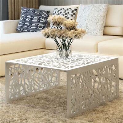 vidaXL Table basse argentée Design géométrique Aluminium Argent - Publicité vidaXL Table basse argentée Design géométrique Aluminium Argent - Publicité