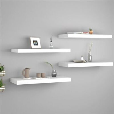 vidaXL 4x Étagères Murales Flottantes Blanches 60x23.5x3.8 cm MDF - Étagères Murales - Publicité vidaXL 4x Étagères Murales Flottantes Blanches 60x23.5x3.8 cm MDF - Étagères Murales - Publicité