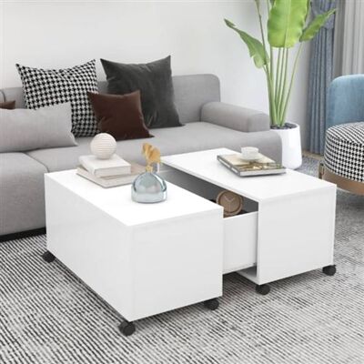 vidaXL Modèle 75x75x38 cm Table basse blanche - Table de salon - Publicité vidaXL Modèle 75x75x38 cm Table basse blanche - Table de salon - Publicité